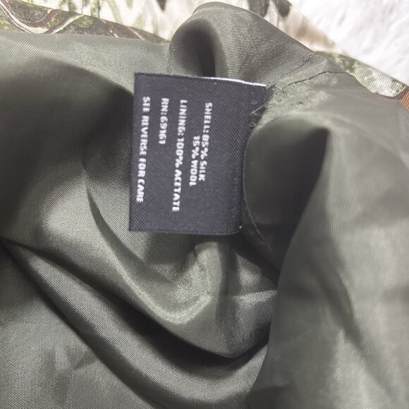 Carlisle Green Pleated Skirt Chevron Silk Wool 10 Forest Festival Boho Colorful - Picture 8 of 10